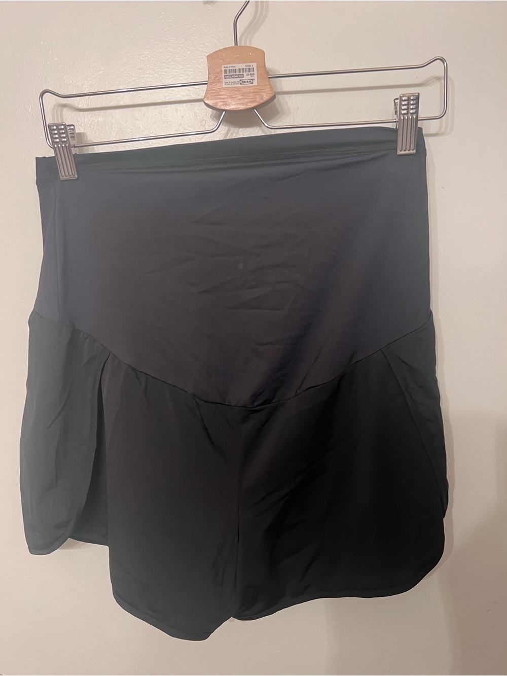 M Maternity shorts nylon jogger Activewear waist panel stretch Amazon